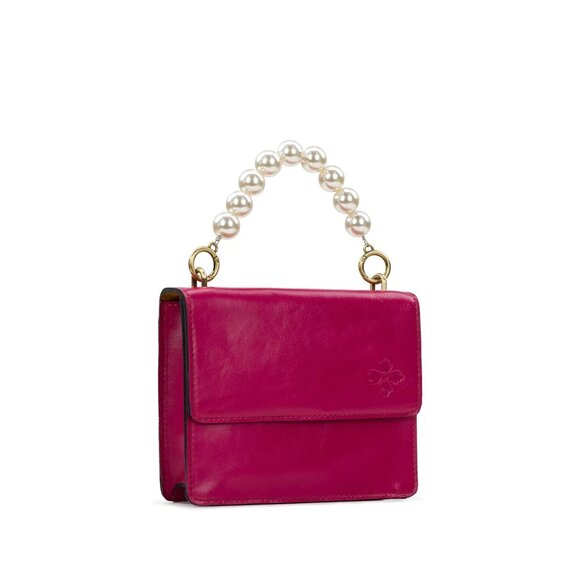 Patricia Nash Pearl Handle Veolia Leather Top-Handle Crossbody Handbag Fuchsia - Picture 3 of 11